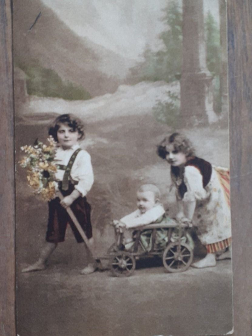 Cartoline postali: Ansichtskarte Kinder Leiterwagen 1916 – Usato da Mörschwil venduto da lindaswunderkiste