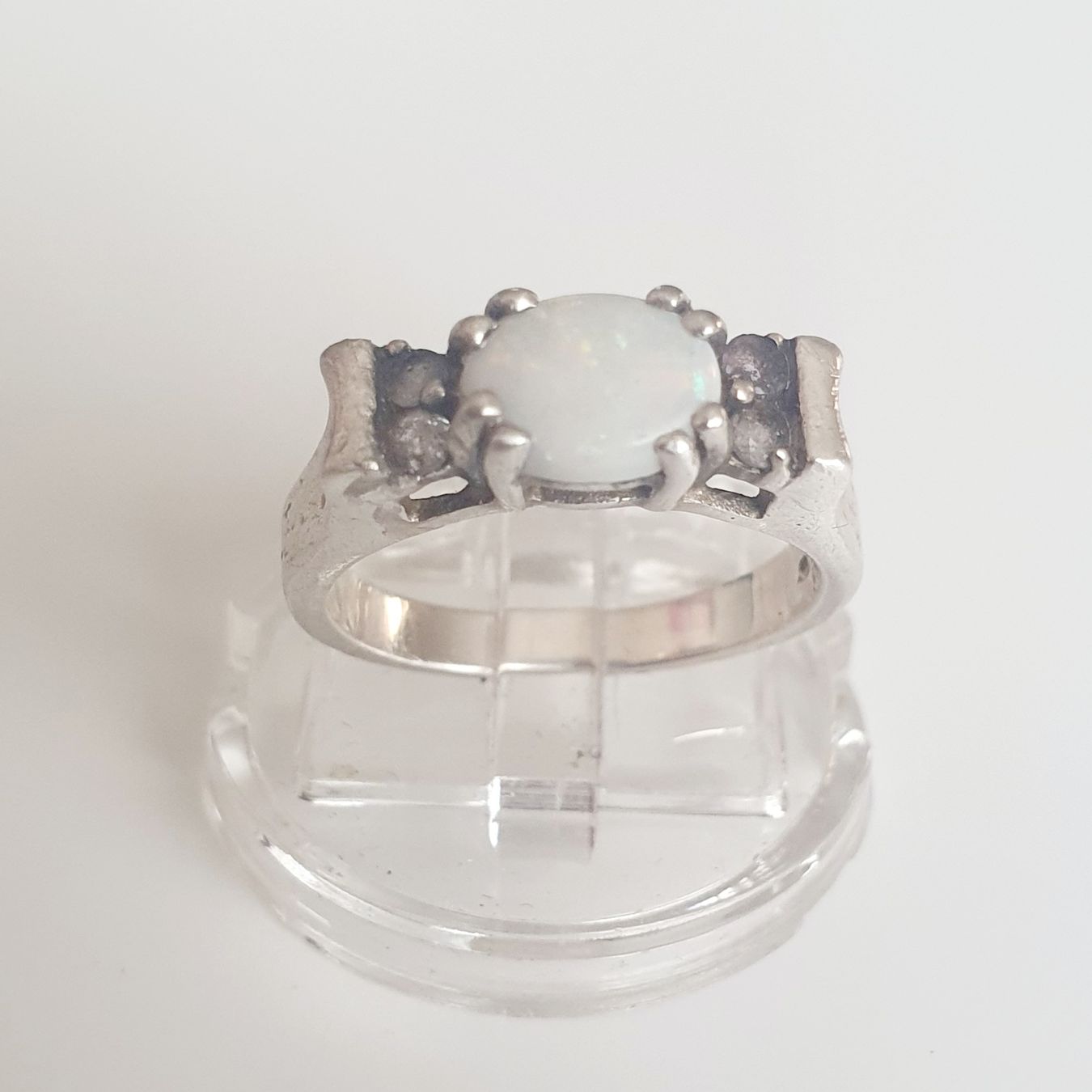 Anelli: Vintage-Opal-Ring silber Ring 925 Gr.17,3 mm – Usato da Kreuzlingen venduto da Wunderkiste123 6