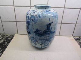 Grosse-Blumenvase-Bodenvase aus Niederlande-Delft-Sig.