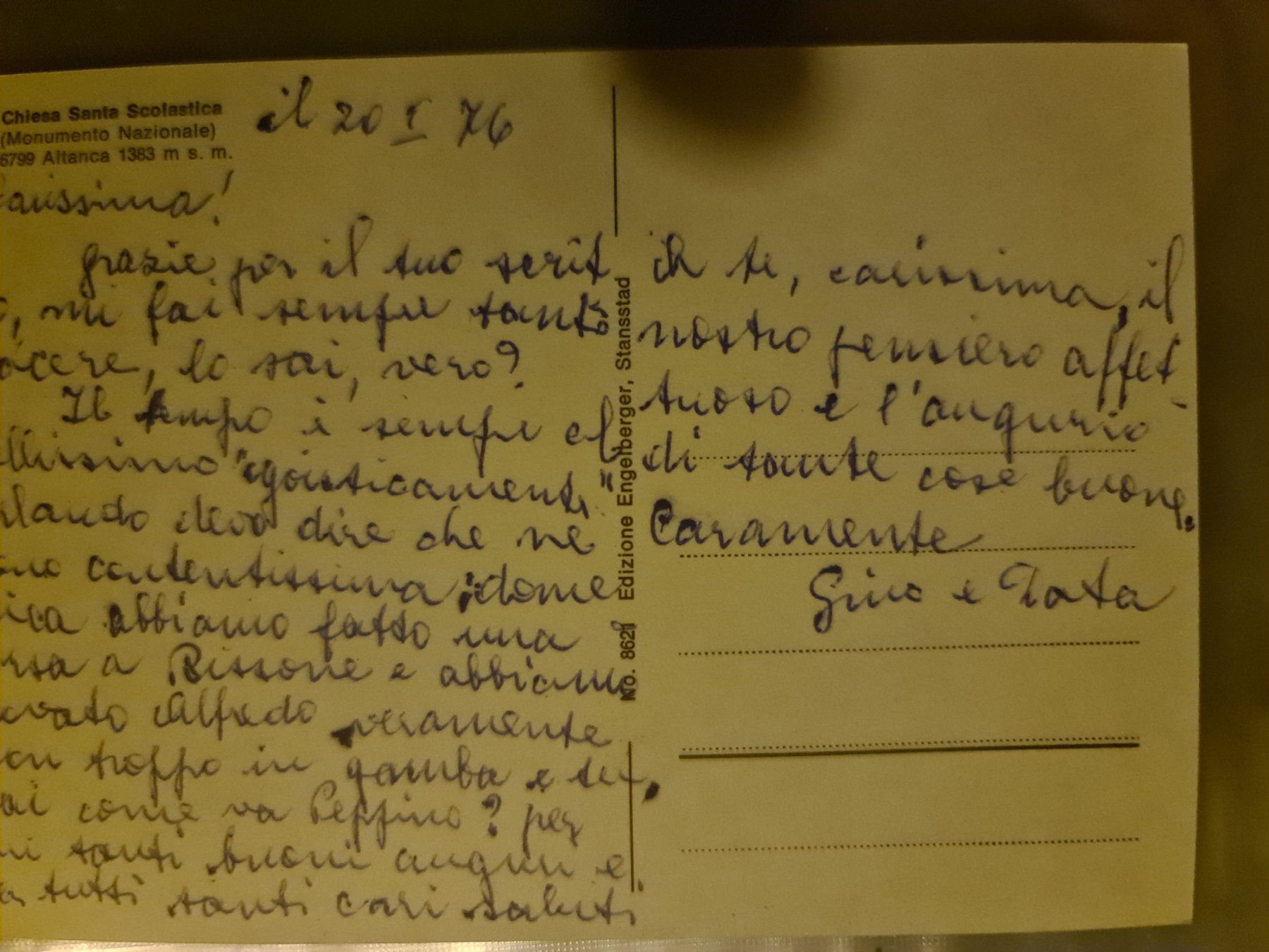 Ansichtskarten: Alte Postkarte Chiesa Santa Scolastica – Gebraucht aus Dintikon von Vexi 1