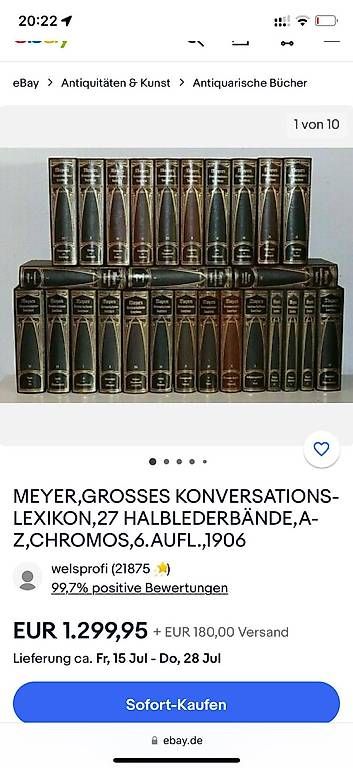 Libri: Meyers grosses Konversationslexikon – Usato da Thal venduto da eli_6w77 3