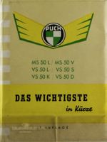 WERKSTATT HANDBUCH | PUCH SERIE MS50 & VS50  | AB 03.1959