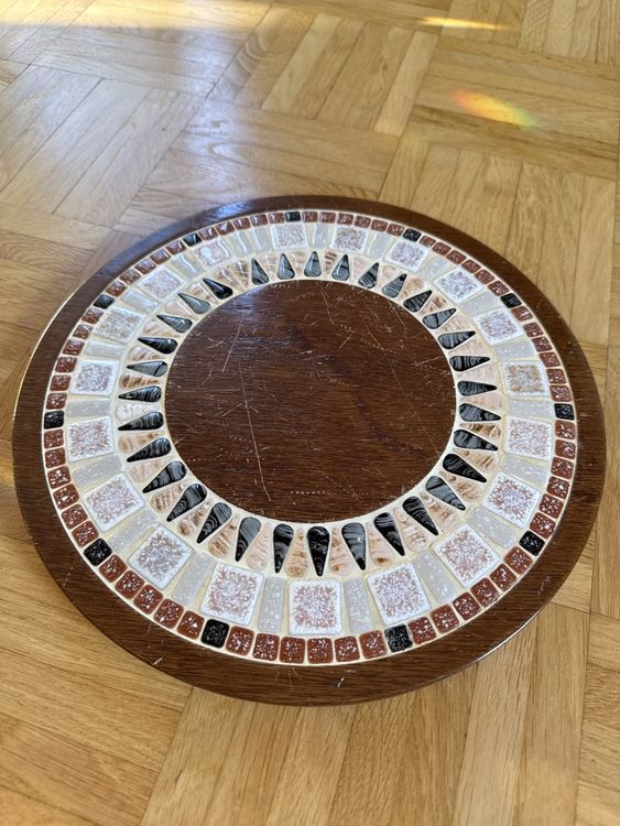 Dessous De Plat En Bois Et Céramique Multicouleur - Trivette - Objet Déco Occasion