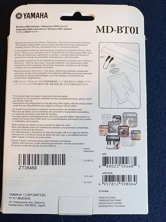 Unità & Adattatore: Bluetooth Midi Adapter MD-BT01 (neu) für Apple iOS – Nuovo e nell'imballaggio originale da Winterthur venduto da Winti-Piano 2