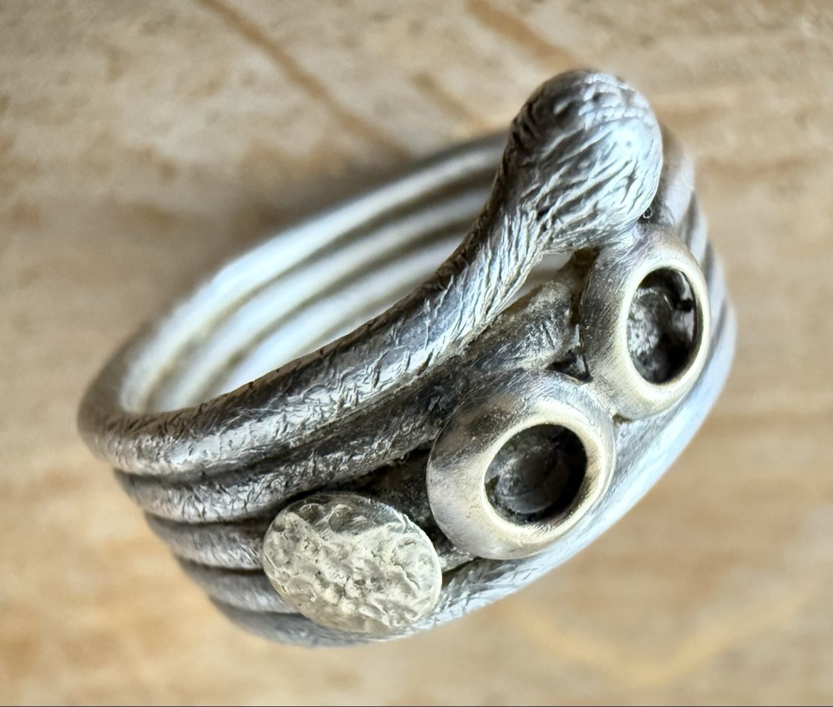 Anelli: Ring Schlangenring Gold und Silber Fingerring – Usato da Goldach venduto da Donpancho 1