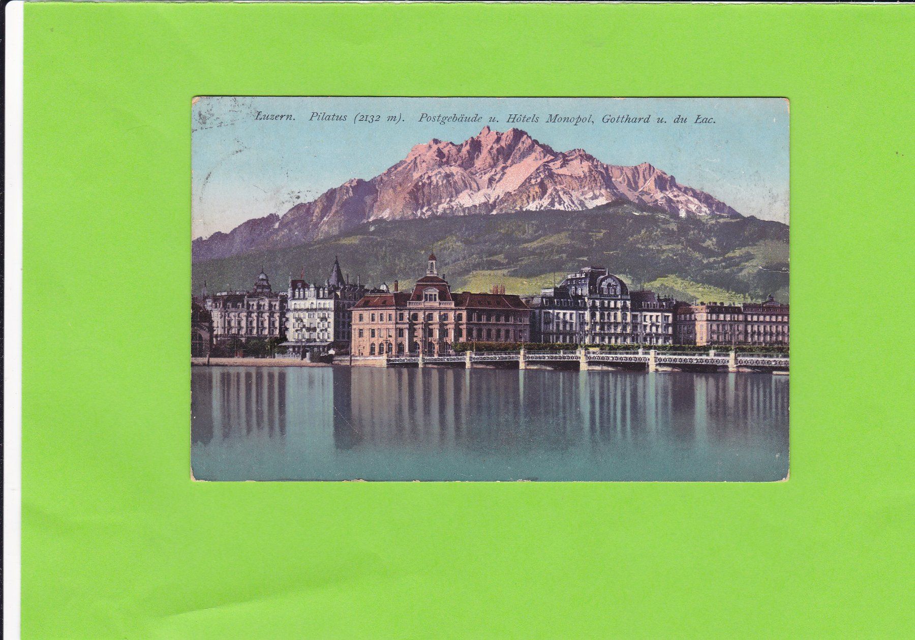 Cartoline postali: Luzern-Postgebäude-Hotels – Usato da St. Peterzell venduto da neckertal