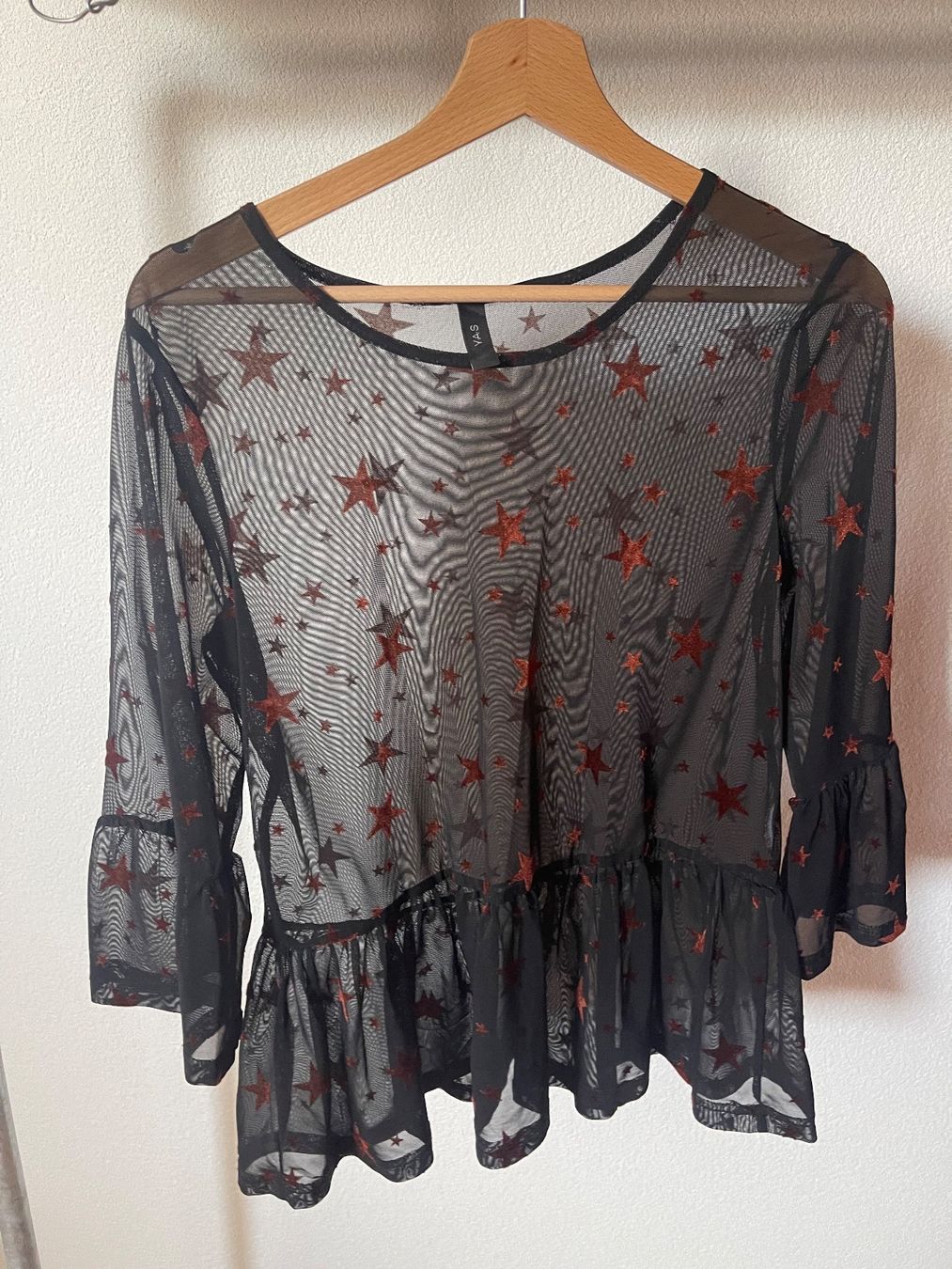 Camicette: YAS, Sternchen-Bluse, transparent, schwarz, XS-S – Usato da Ettingen venduto da cla_526w