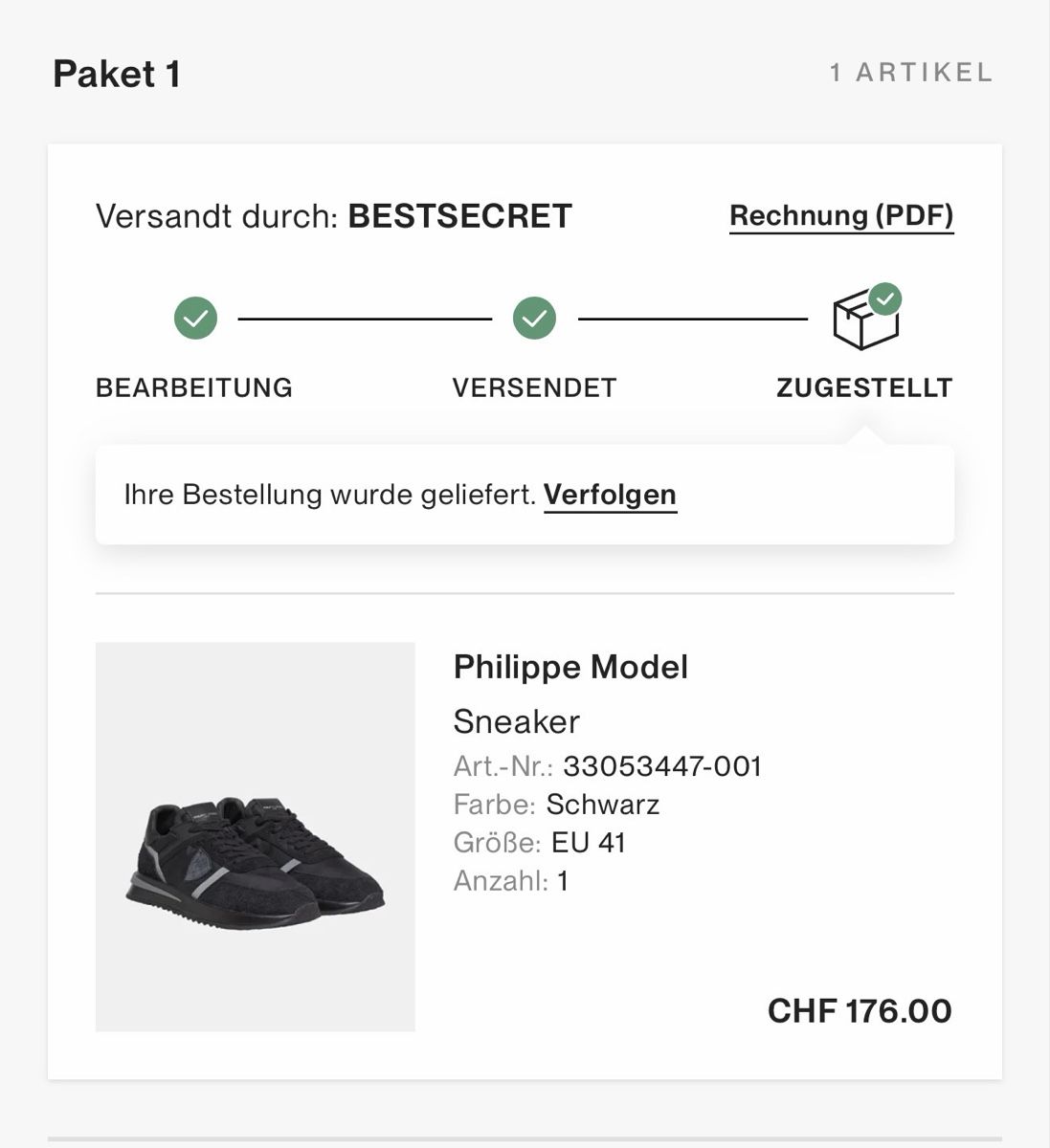 Herrenschuhe: Philippe Model Sneaker Grösse 41 schwarz Leder Textil – Gebraucht aus Niederweningen von mer_ynv7 5