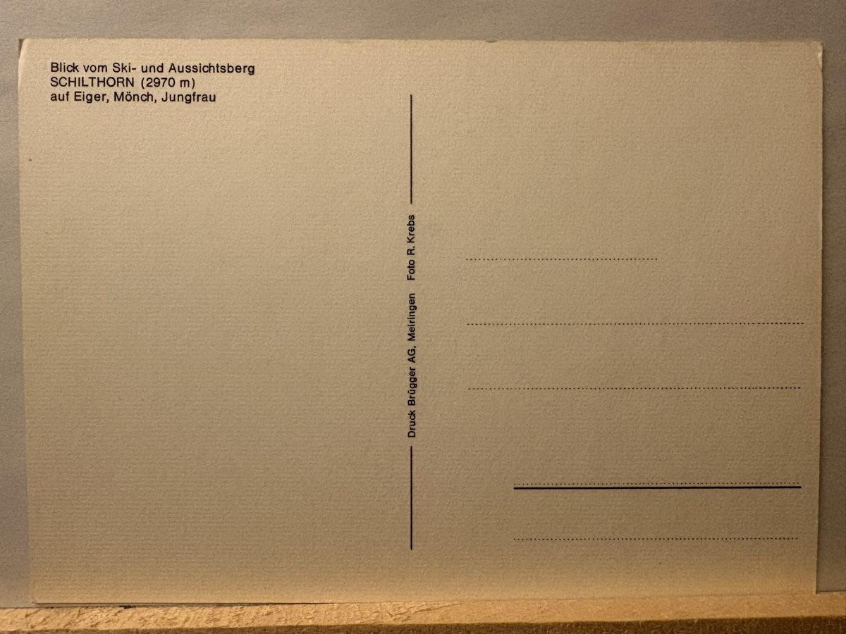 Cartoline postali: AK von Schilthorn – Usato da Rümlang venduto da Brieftaube1 1