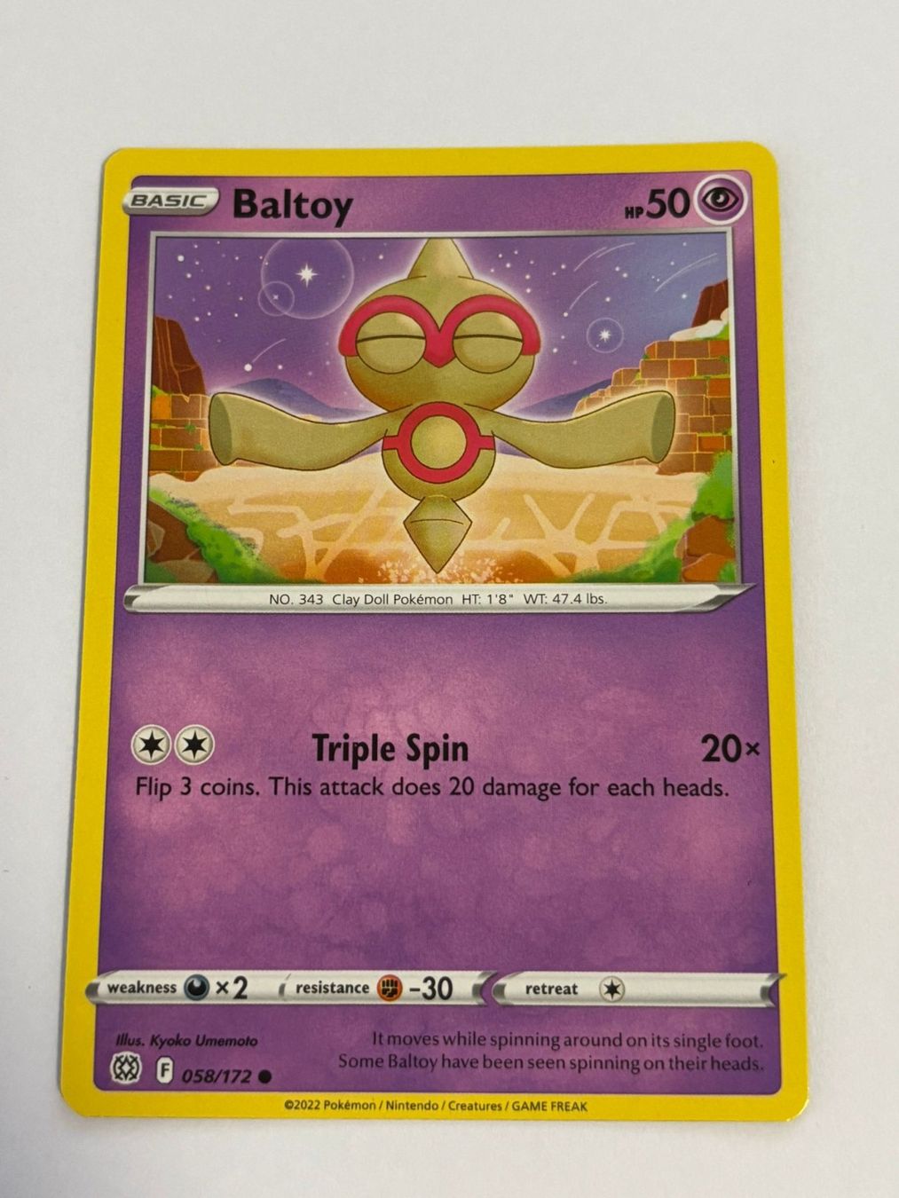 Pokémon Carte collezionabili: Pokemon-Karte Baltoy 058/172 – Usato da Herisau venduto da Seyashop1