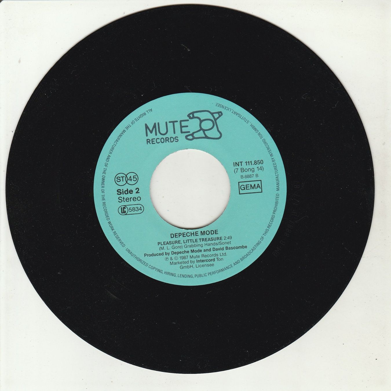 Schallplatten: Depeche Mode - Never let me down again 7" Vinyl 1987 – Gebraucht aus Tübach von JamesStone 3