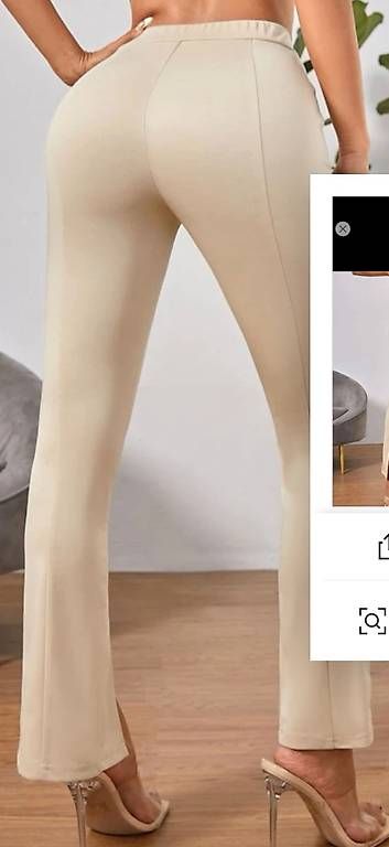 Hosen: Beige Stoffhose mit Schlitz, Gr. S – Gebraucht aus Thun von tat_wg9t 1