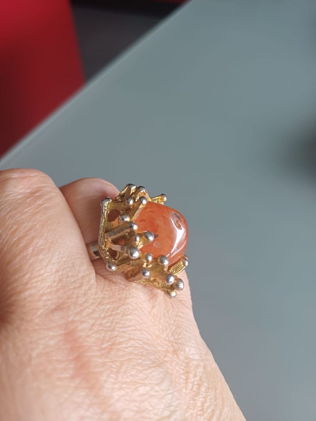 Ringe: Bague avec pierre Cornaline – Gebraucht aus Collonges von cam_72xf 1