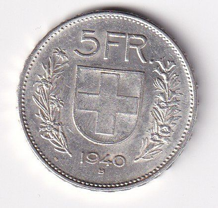 Alle Münzen: 5 Franken 1940 – Gebraucht aus Neuchâtel von karlpierrino