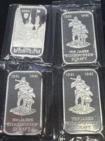 (522)Silberbarren  1 Unze Argor Heraeus Silber 4 Stüc