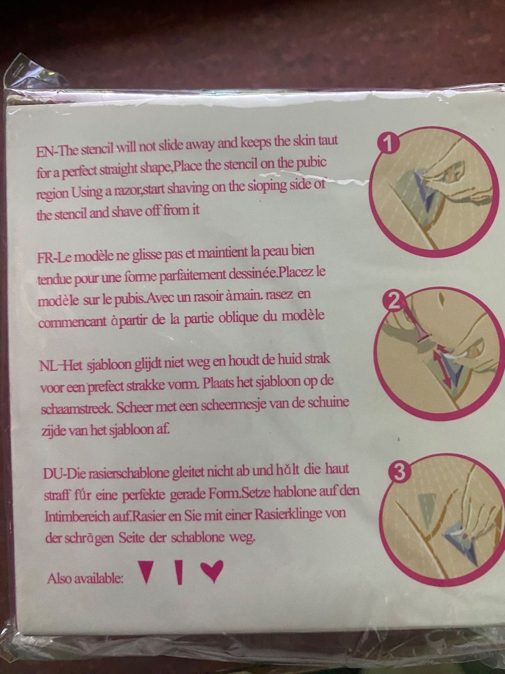 Rasierapparate & Rasierklingen: 7-teilige Rasierschablone mit Bikini-Trimmer-Rasierer – Neu und originalverpackt aus Gümligen von Farrolito 7