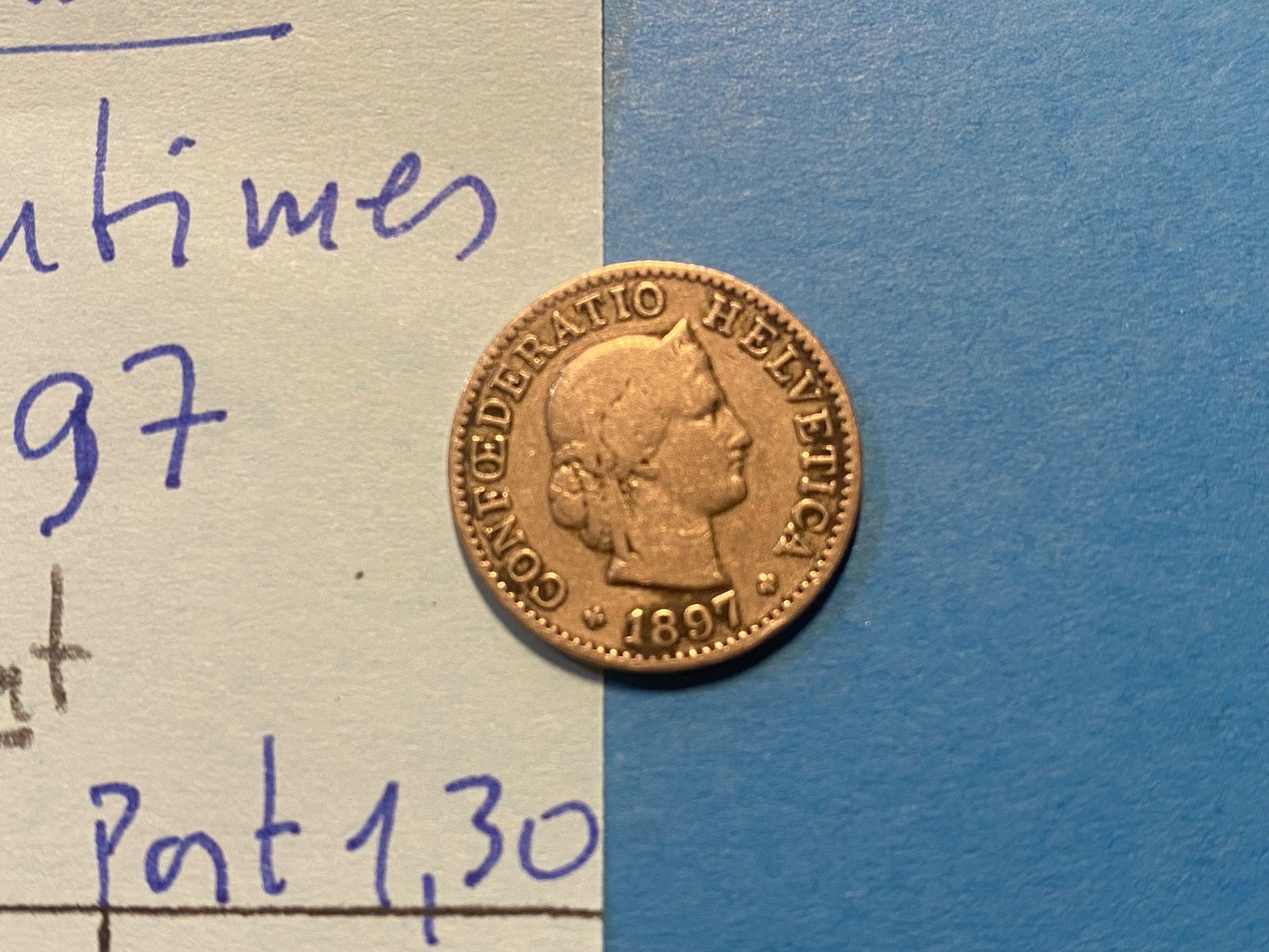 Tutti le monete: SUISSE : 5 CENTIMES 1897 – Usato da genève venduto da GEnumist 1