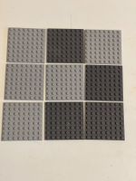 Lego -  9 graue Platten 8 x 8 Noppen