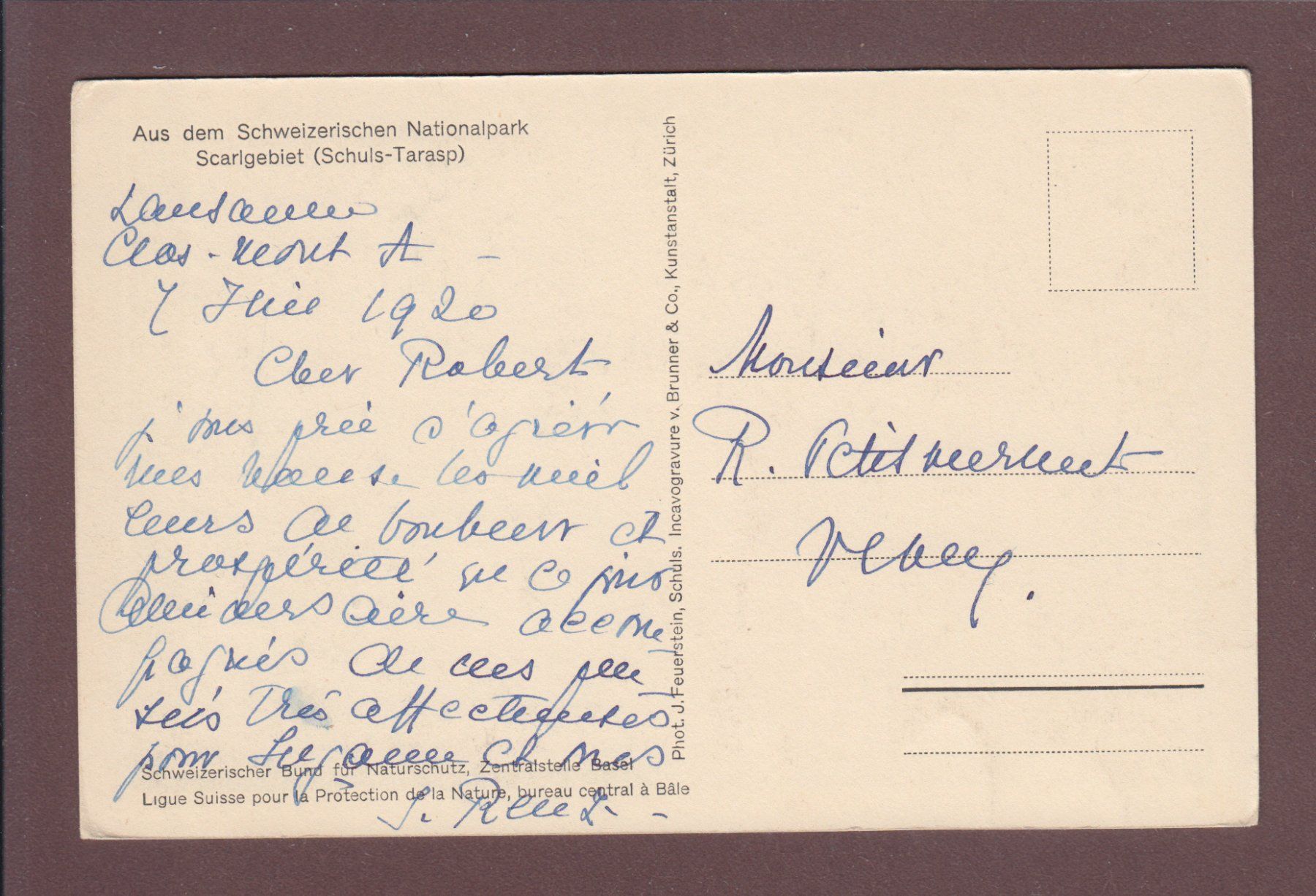 Cartoline postali: Nationalpark - SCARLGEBIET – Usato da Pully venduto da nicecards 1