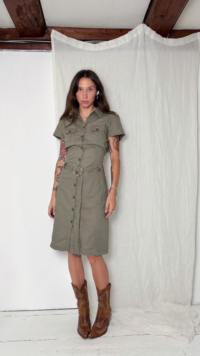 S.Oliver Kleider: Khaki utility midi dress – Gebraucht aus Knonau von Grapesvintage