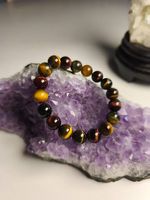 Bracelet en il de tigre tricolore 10mm