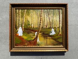 Thrifted Ghost Gemälde mit Geistern! Halloween Dekoration