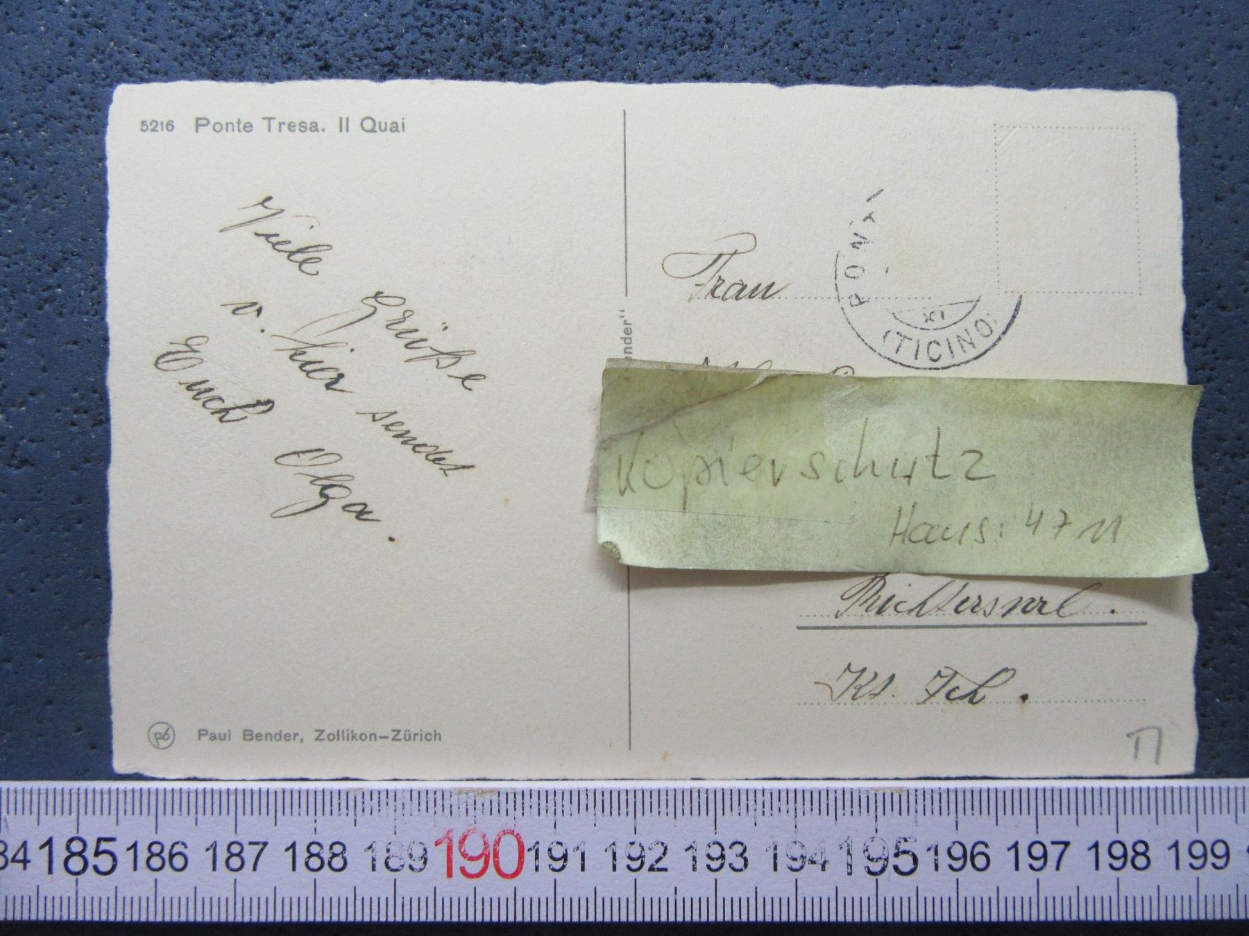 Cartoline postali: PONTE TRESA IL QUAI TICINO AK – Usato da Ettingen venduto da Hausi4711 1