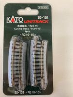 Kato Spur N 20-101 4 Stück Gleis gebogen R 249-15 neu in OVP