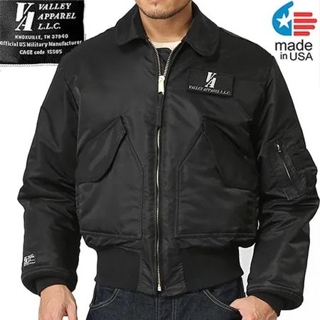 Valley Apparel Fliegerjacke USA CWU-45P in Schwarz ( M ) neu