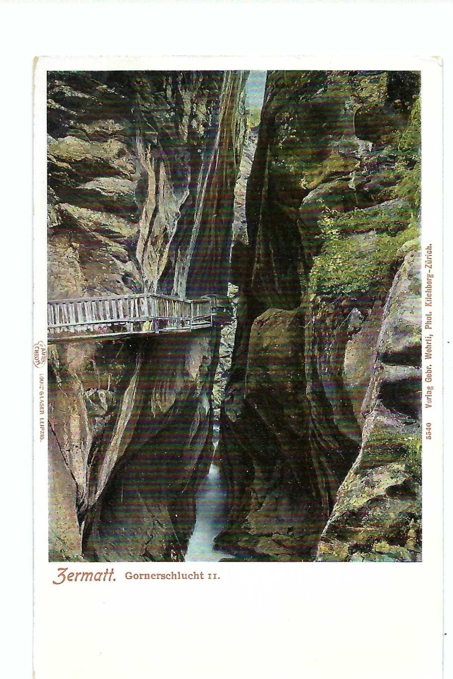 Cartoline postali: Zermatt Wallis. Gornerschucht – Usato da Thun venduto da 44wart
