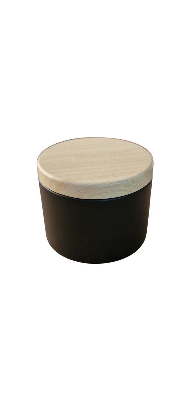Tutte le decorazioni: Kerzenbehälter schwarz matt mit Holzoptik – Usato da Adliswil venduto da Dashbern