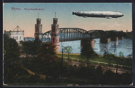 Foto & Poster: Thorn / Torun, Zeppelin über der Weichs – Usato da Berlin venduto da bartko-reher