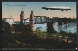 Thorn / Torun, Zeppelin über der Weichs