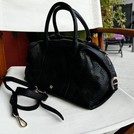 Aigner Bowling bag Leder schwarz-gold