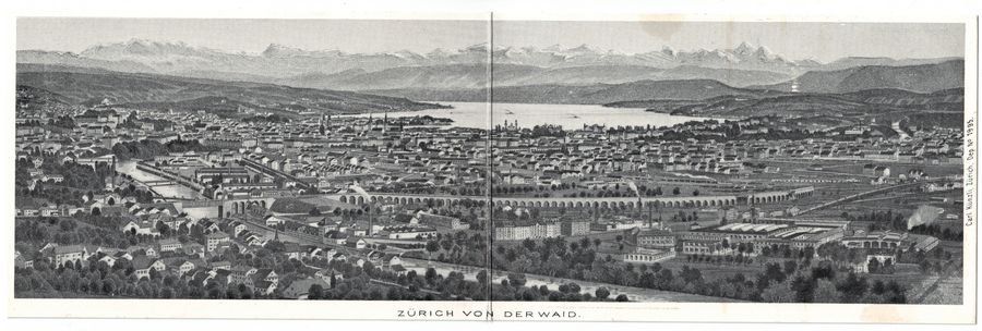 Cartoline postali: Doppelkarte "Zürich von der Waid" – Usato da Frauenfeld venduto da POML