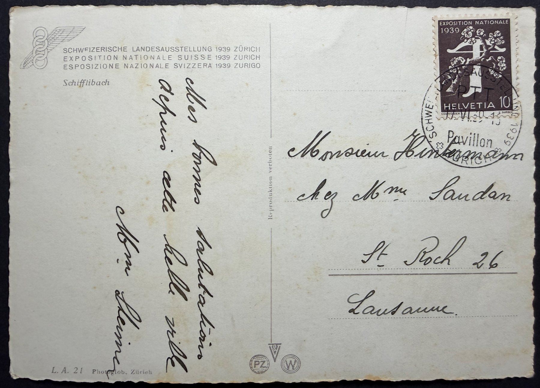 Cartoline postali: Ansichtskarte Landi 1939 – Usato da St. Gallen venduto da Cheirodon 1