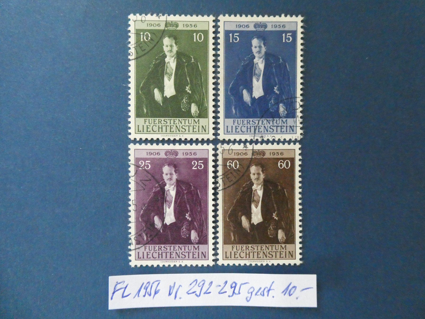 Tutti i francobolli: FL 1956 Nr. 292-295 gestempelt – Usato da Lausen venduto da Herbamare01