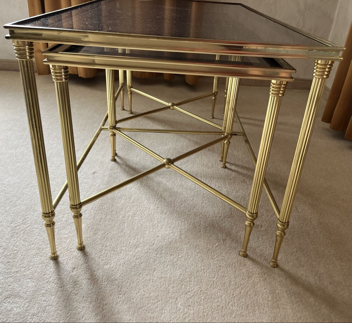 Tavoli: Maison Jansen style brass framed coffee tables – Usato da Zürich venduto da ajl_x6tg 2