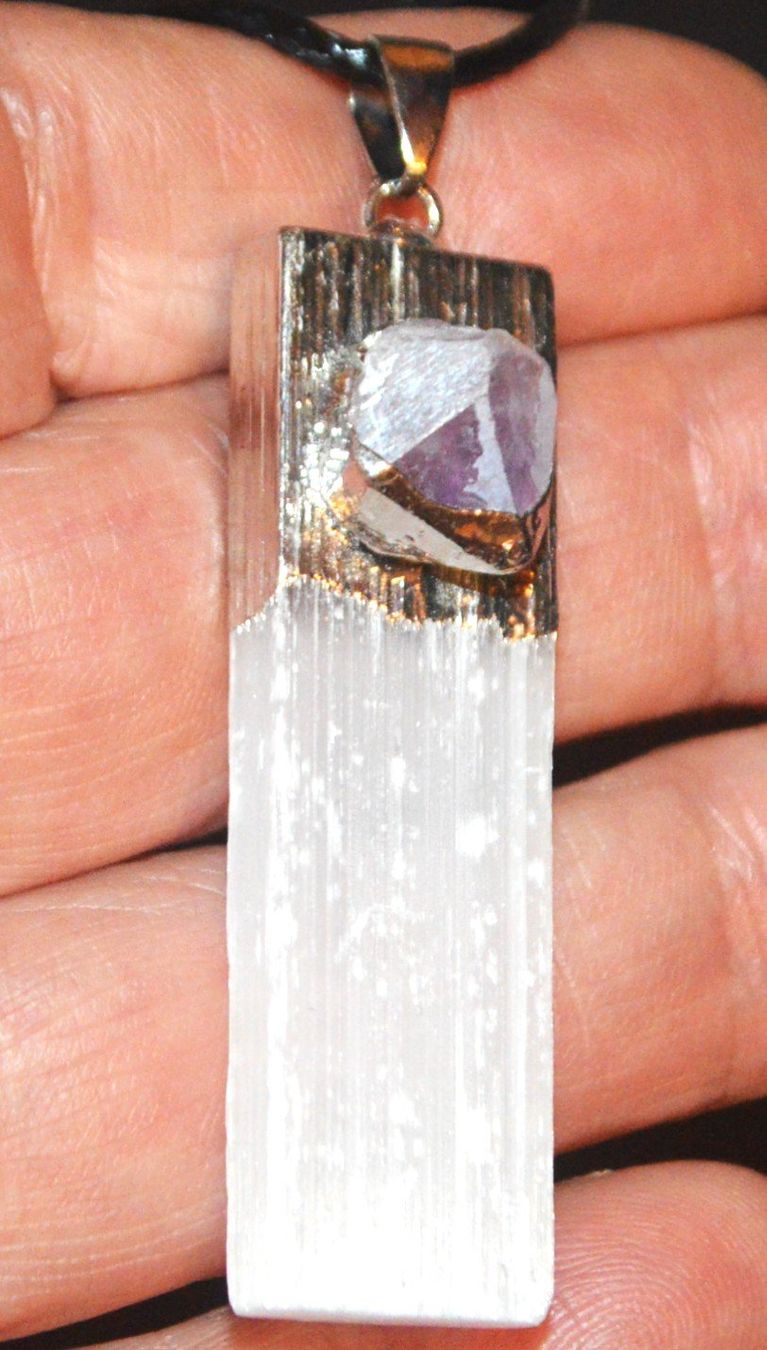 Catenine: Halskette D-1003 – Selenit mit Amethyst – Nuovo e nell'imballaggio originale da Goldiwil (Thun) venduto da han_v5b7 1