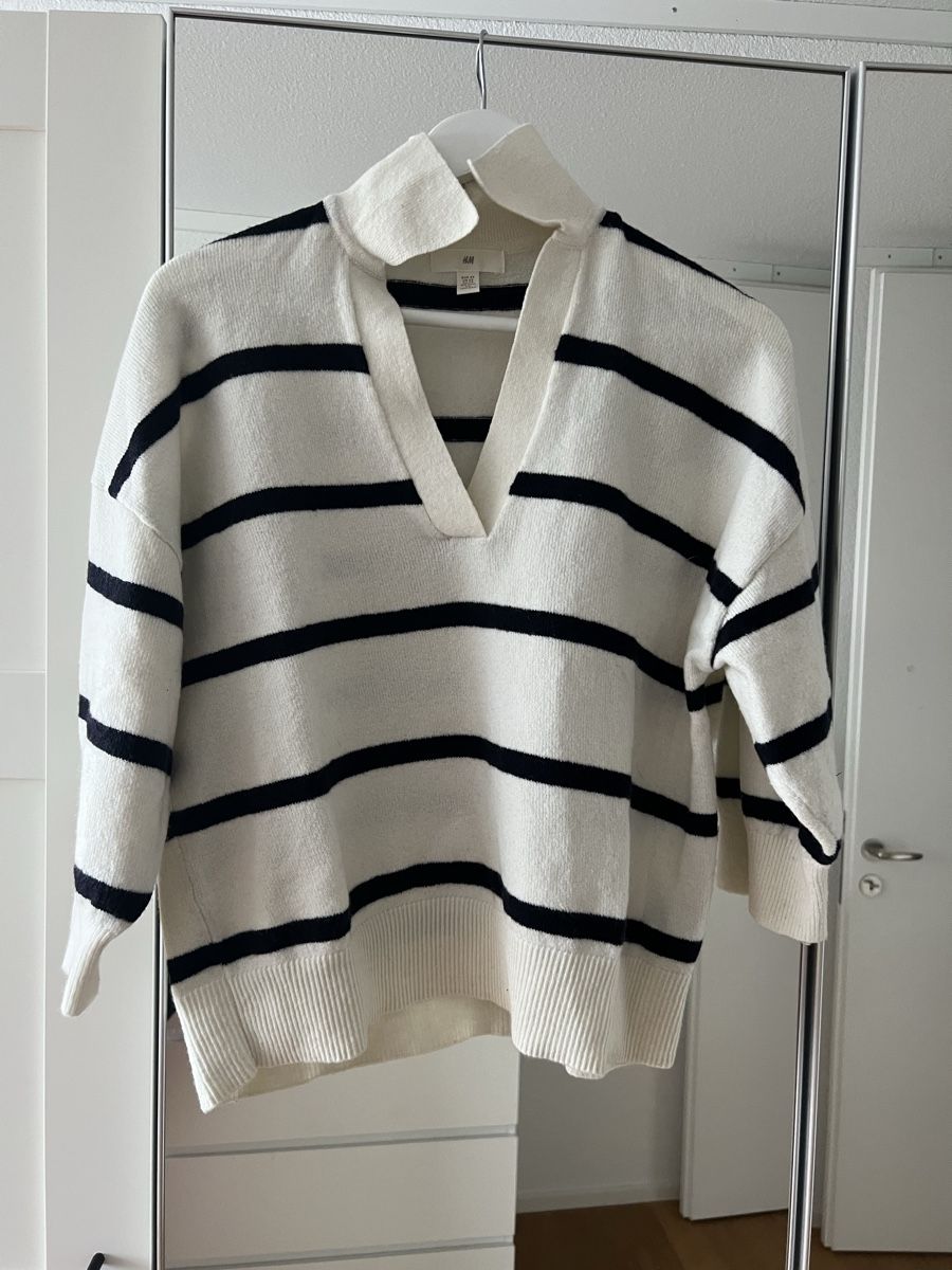 H&M Maglioni & Felpe: H&M Strickpullover, Gr. XS, Offwhite/Schwarz – Usato da Bern venduto da lar_sn6g