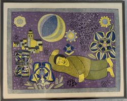 Willi Hartung (1915-1987)  rare Lithografie des "Malpoeten"
