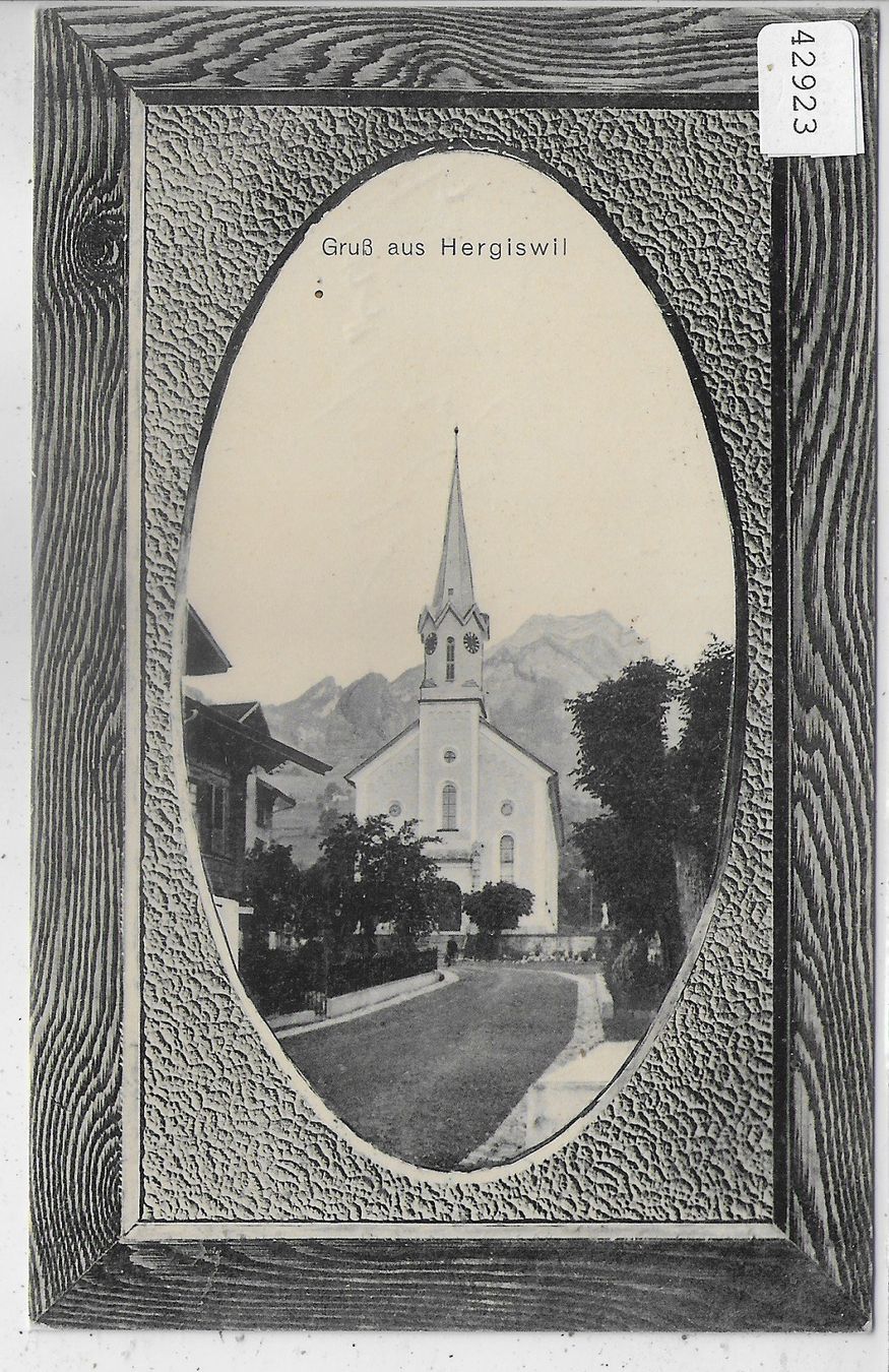 Cartoline postali: Gruss aus Hergiswil - Kirche – Usato da Ettingen venduto da Kartenplanet