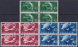 1949, Nr.294-296 Viererblöcke Orts-Ersttag: SBK: 125.-+