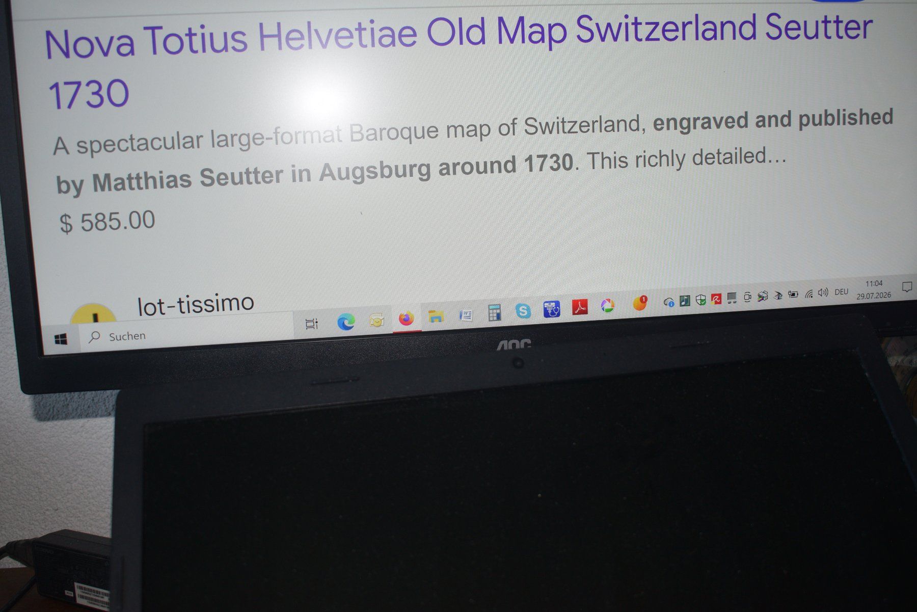 Stiche: Kupferstich Matthäus Seutter Helvetis 1730 – Gebraucht aus Brügg BE von Aristotolius 7