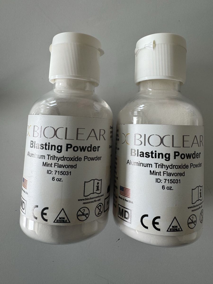 Cura dei denti: 2x6oz Bioclear Blasting Powder Aluminium Trihydroxide Powder – Nuovo e nell'imballaggio originale da Bettlach venduto da lailalaska