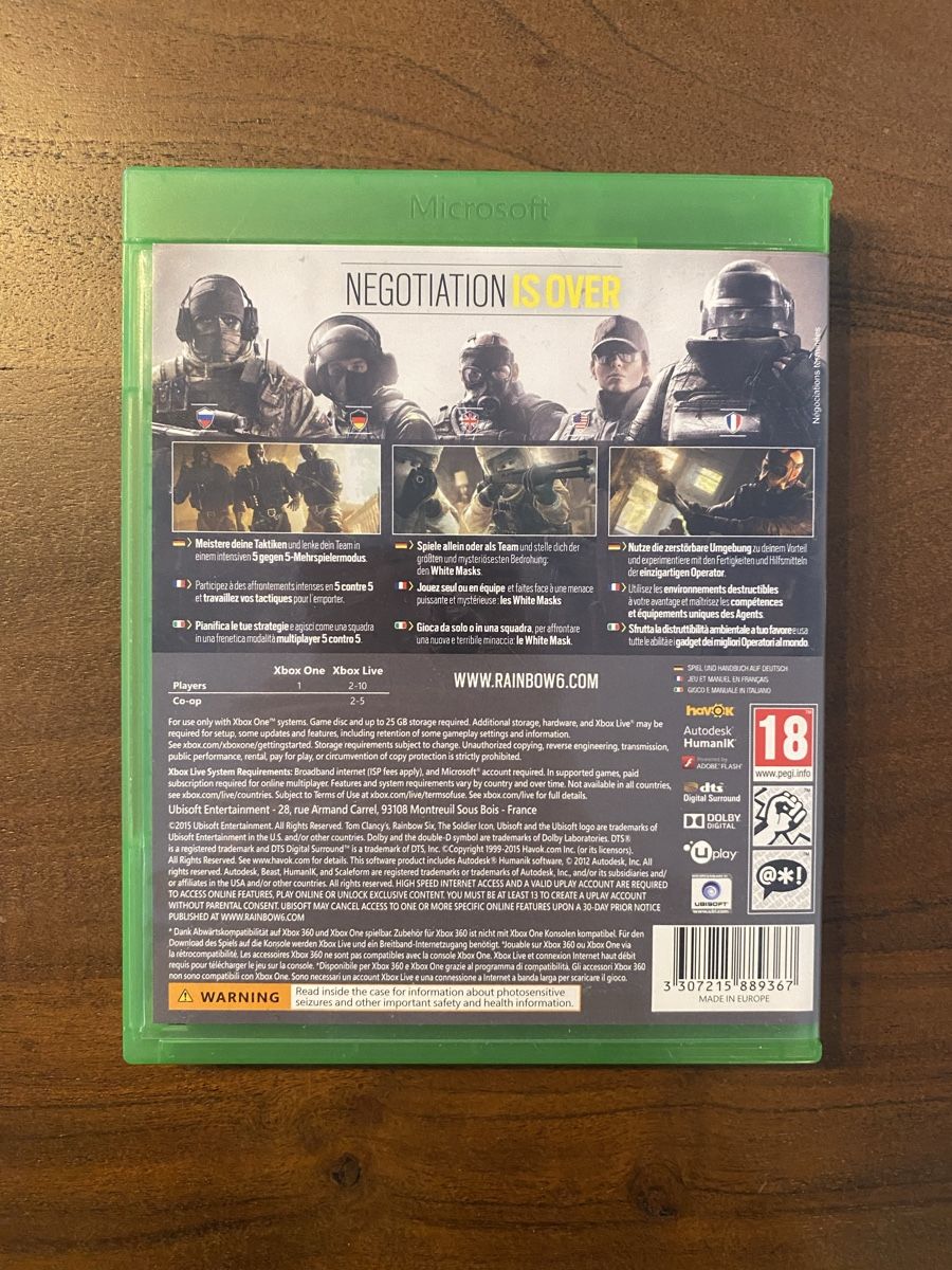 Microsoft Giochi: Tom Clancy's Rainbow Six Siege für Xbox One – Usato da Thunstetten venduto da Virus_33 2