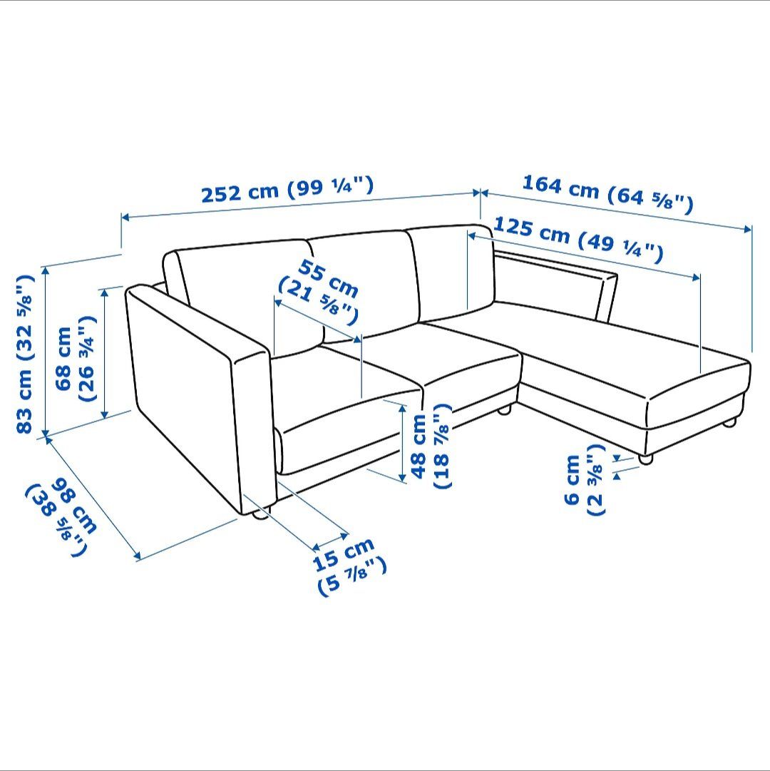 Ikea Divani: IKEA VIMLE Sofa mit Recamiere – Usato da Olten venduto da papalbina 1