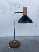 Temde Tischlampe Vintage Mid Century Chrom 60er Nussbau