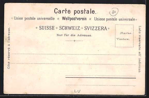 Cartoline postali: Litho Luzern, Schwanenplatz mit Blick au – Usato da Berlin venduto da bartko-reher 1