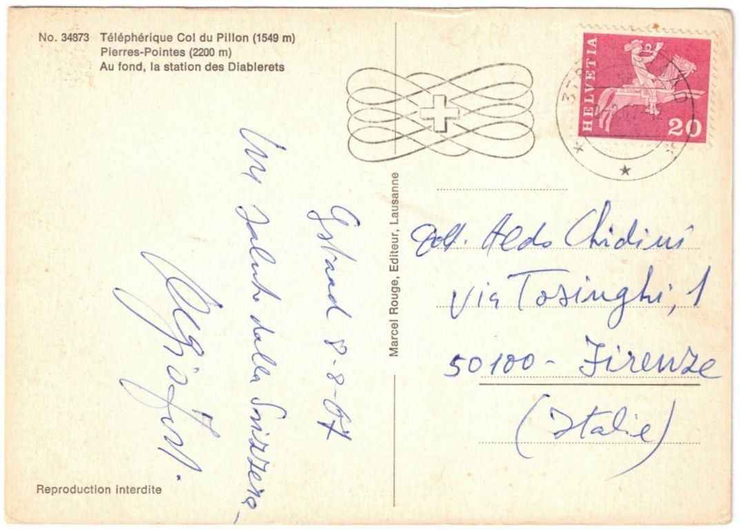 Ansichtskarten: Col du Pillon - Télècabine / Gondelbahn – Gebraucht aus Binningen von Mountainrider 1